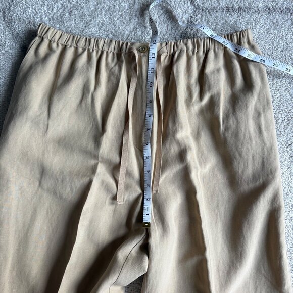 NWT Kate Hill Tan/Beige Silk Linen Luxury Blend 2-Piece Set Jacket & Pants Sz 10 - Picture 14 of 15